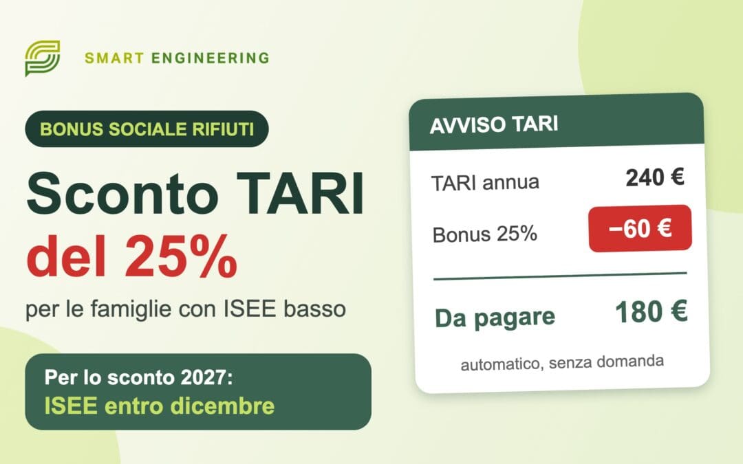 Bonus TARI: sconto del 25% sui rifiuti per le famiglie con ISEE basso. Cosa fare entro dicembre per averlo nel 2027